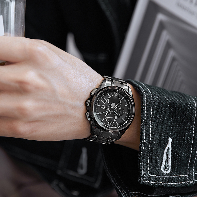 専用　CITIZEN BY1006-62E 試着のみ　ルナプログラム シチズン アテッサ ブラックチタン ムーンフェイズ ルナ